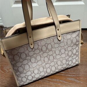 Coach Tan and Cream Signature Tote